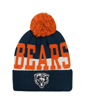 Outerstuff - Big Boys and Girls Navy Chicago Bears Modern Fan Cuffed Knit with Pom Hat
