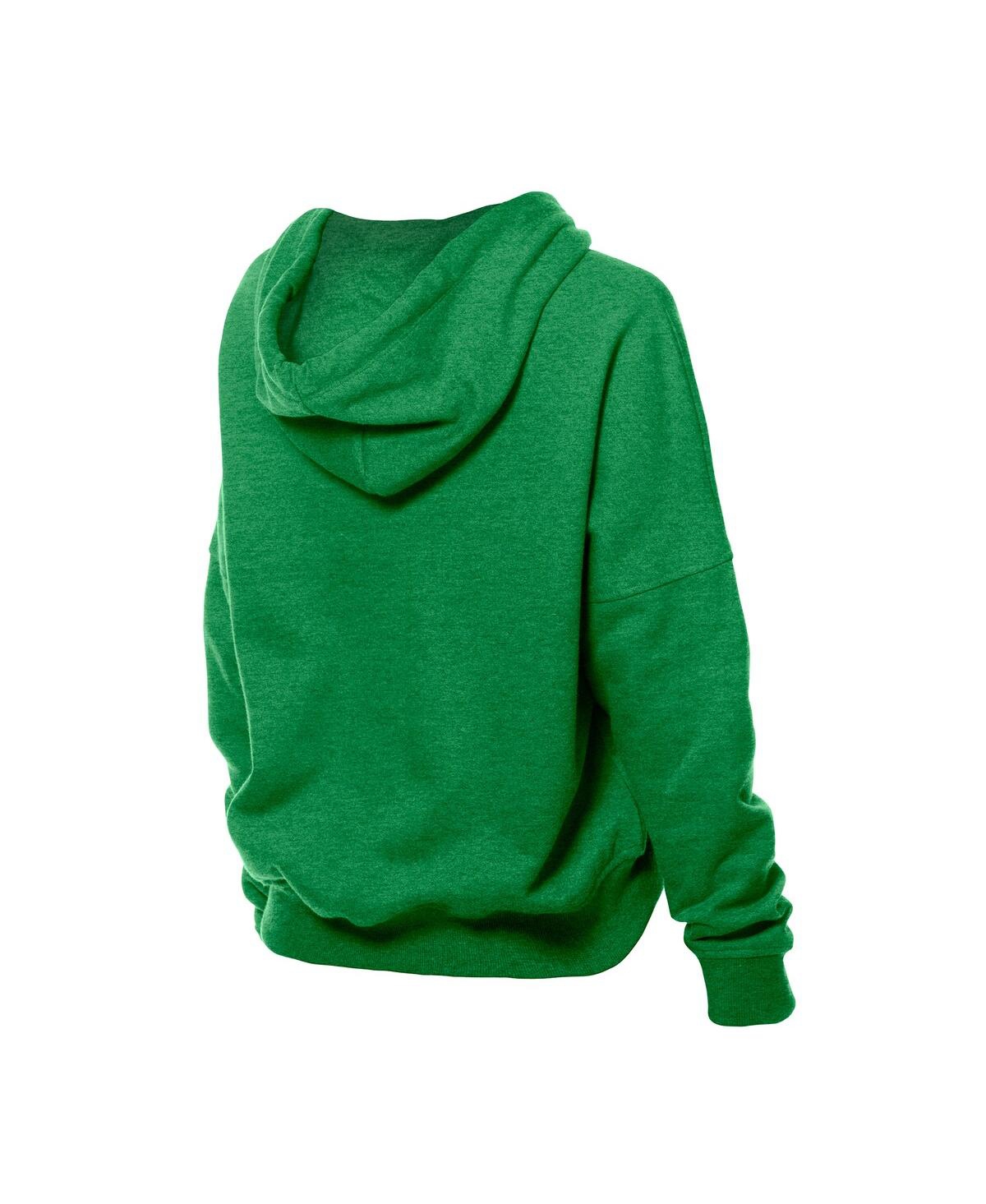 New Era Women's Kelly Green Philadelphia Eagles Throwback Boxy Hoodie Sweatshirt In Green