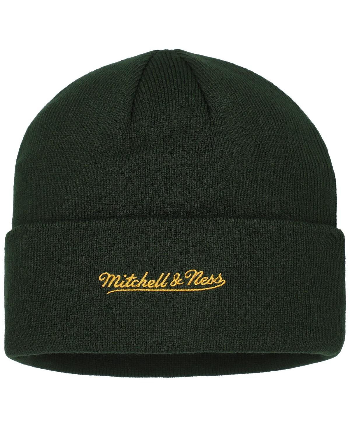 Mitchell & Ness Men's Green Minnesota Wild 25th Anniversary Cuffed Knit Hat In Black