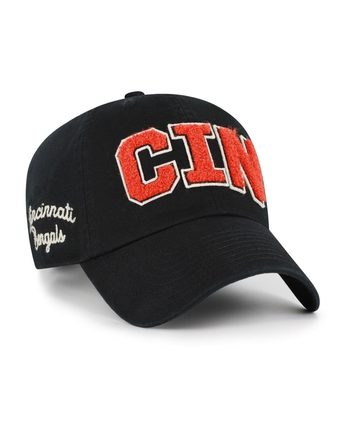 47 Brand Women's Black Cincinnati Bengals Zoey Clean Up Adjustable Hat In Black