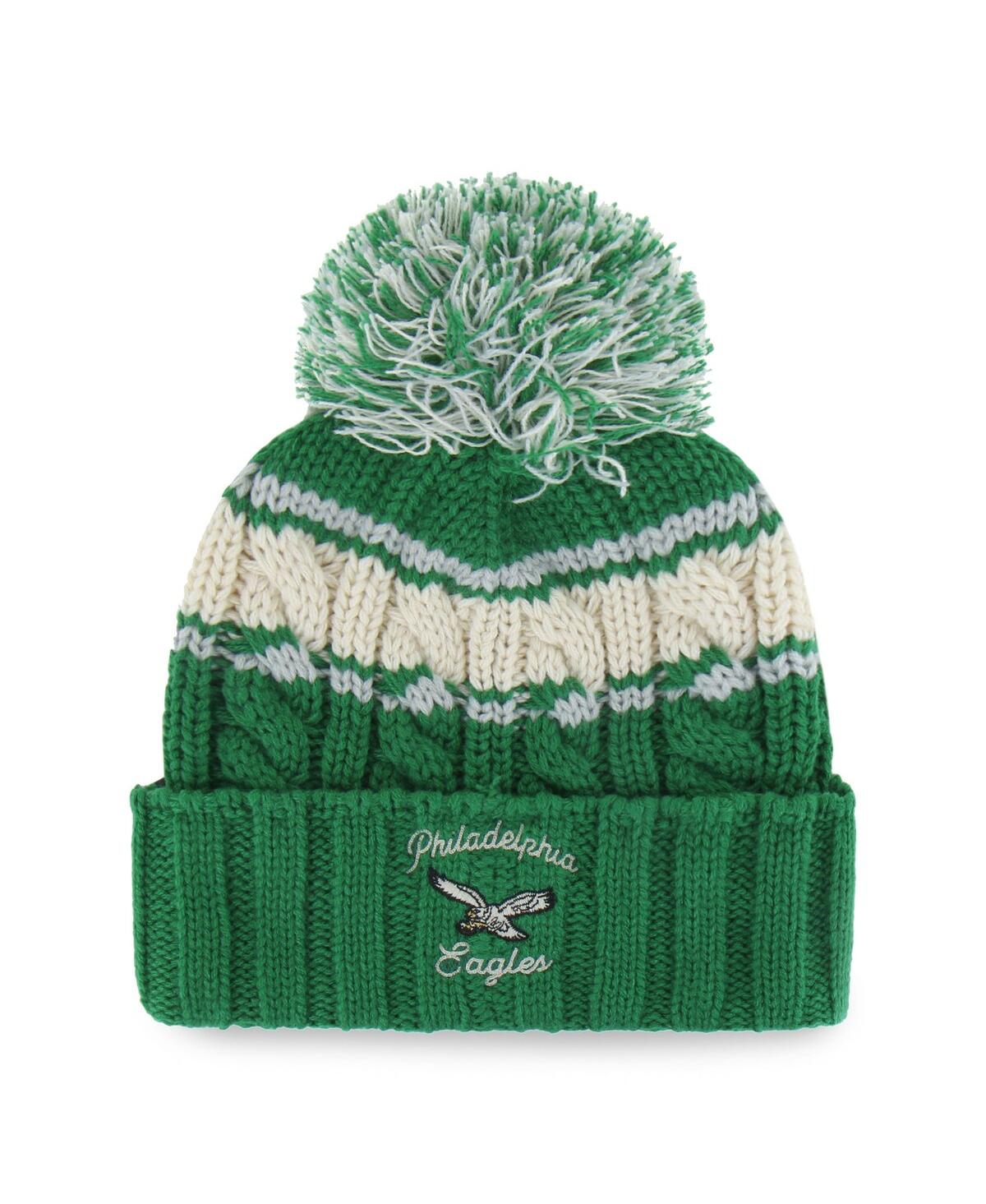 47 Brand Women's Kelly Green Philadelphia Eagles Emma Cuffed Knit With Pom Hat In Green