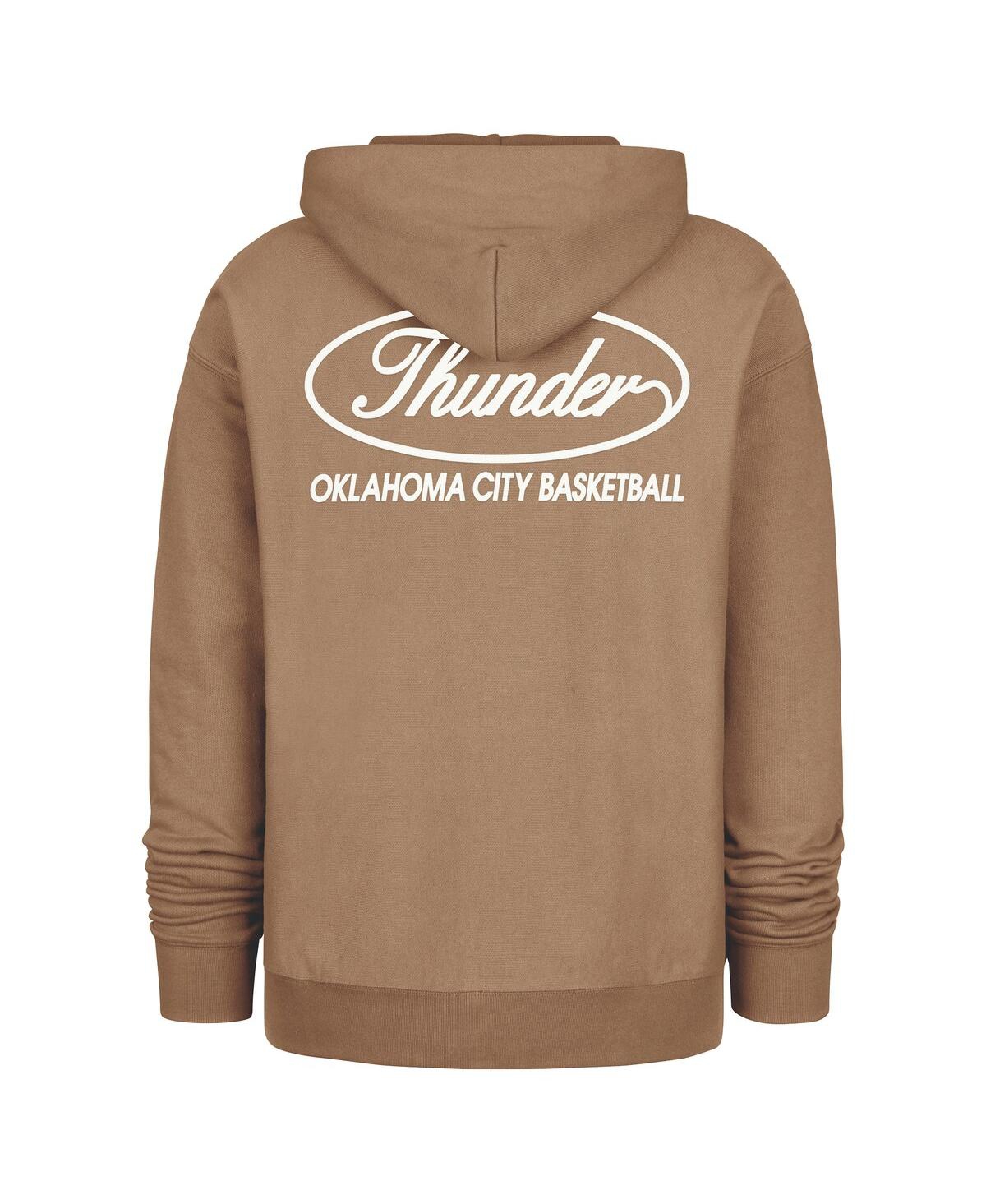 '47 Brand Men's Khaki Oklahoma City Thunder Triple Double Foundation Premium Hoodie Sweatshirt