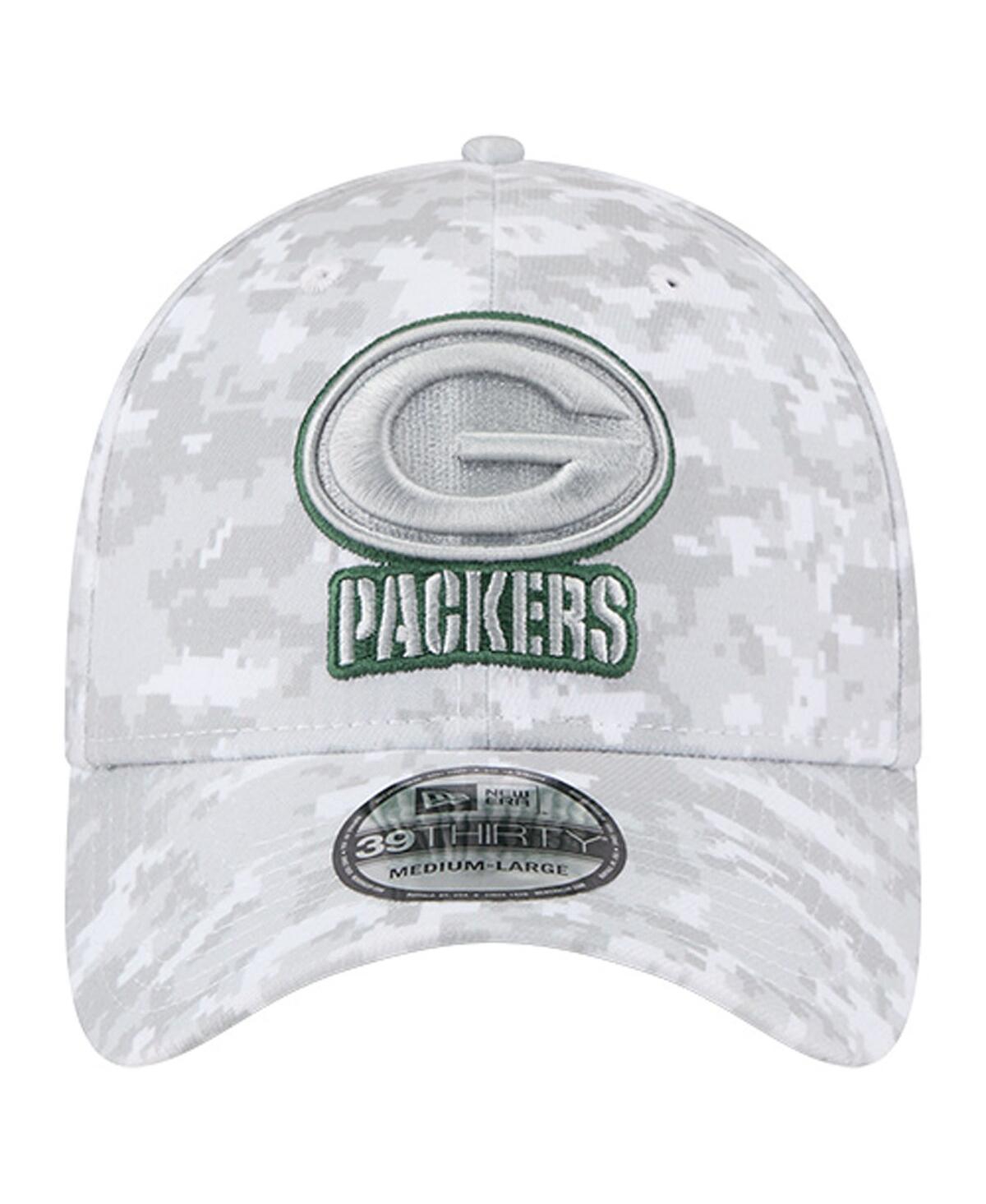New Era Men's White Green Bay Packers 2025 Salute to Service Digital Camo Fan Pack 39THIRTY Flex Hat