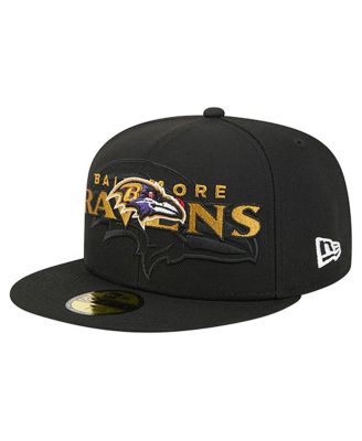 New Era - Men's Black Baltimore Ravens Overlap Wordmark 59FIFTY Fitted Hat