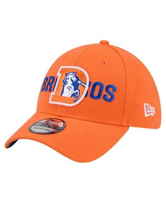 New Era - Men's Orange Denver Broncos Overlap Logo 39THIRTY Stretch Fit Hat