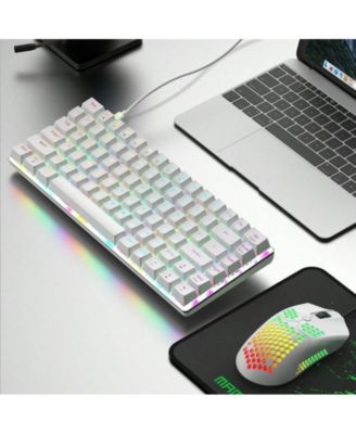 Gaming Keyboard And Mouse Combo - 82 Key Backlight Mechanical Gaming Keyboard,65G Lightweight Honeycomb Mouse With 12000 DPI