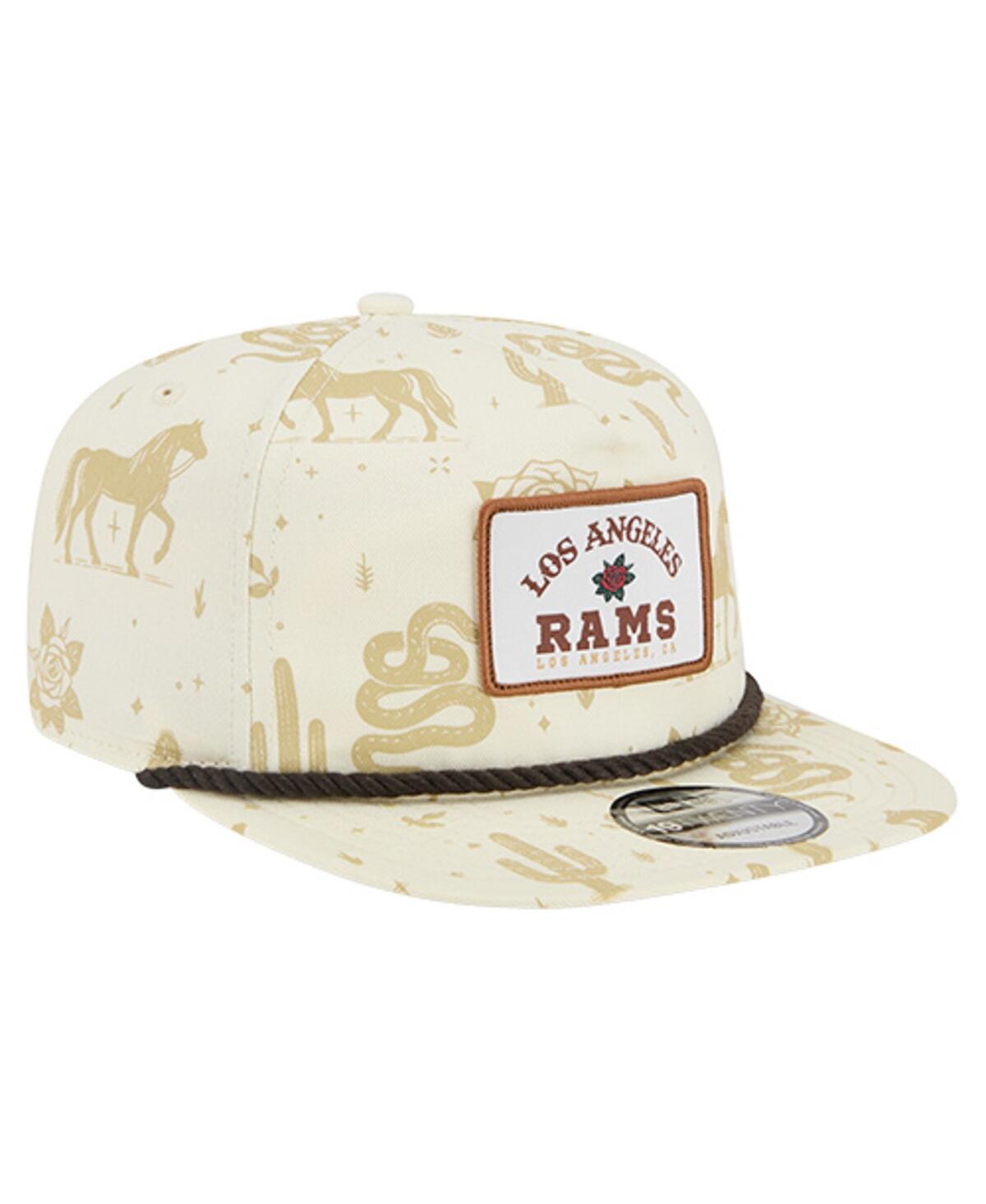 New Era Men's Cream Los Angeles Rams Desert Rose 19twenty Adjustable Hat In Neutral