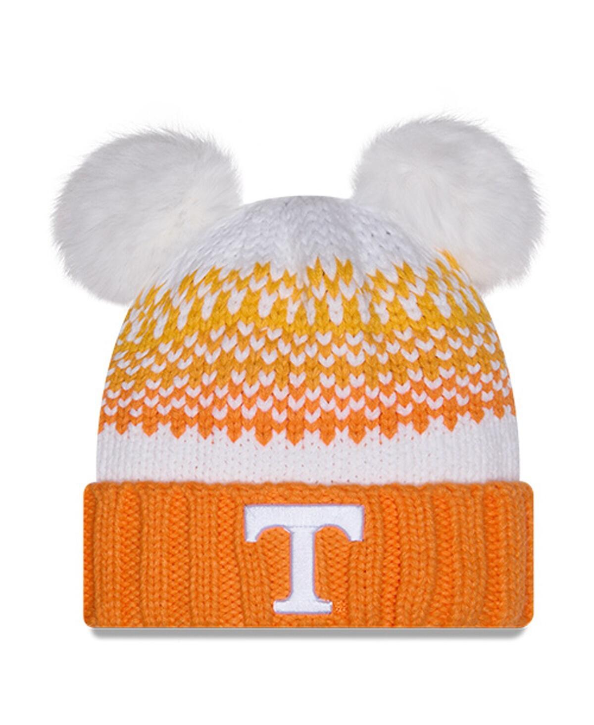 New Era Women's Tennessee Orange Tennessee Volunteers Double Pom Print Cuffed Knit Hat