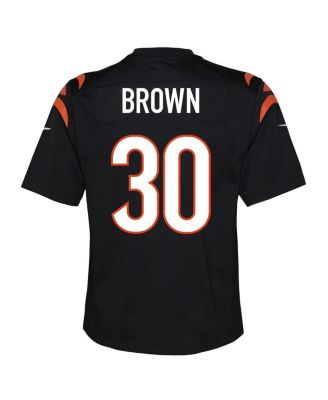 Big Boys and Girls Chase Brown Black Cincinnati Bengals Team Game Jersey
