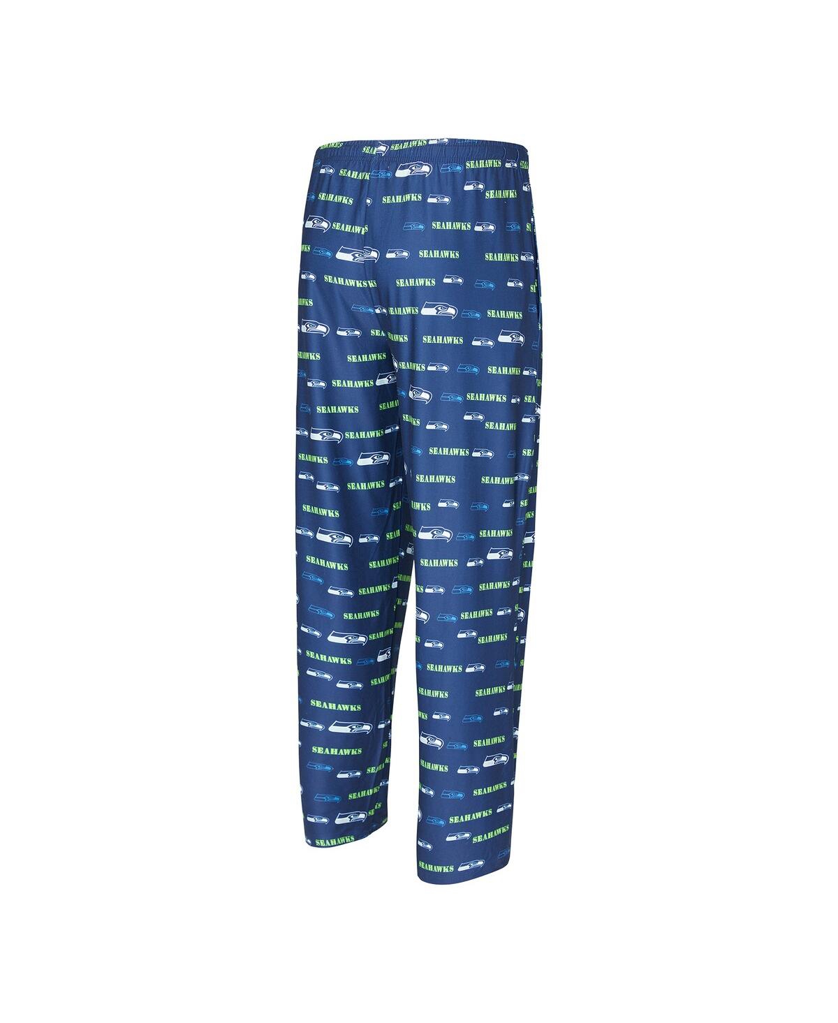 Concepts Sport Men's College Navy Seattle Seahawks Mosaic All Over Print Pants