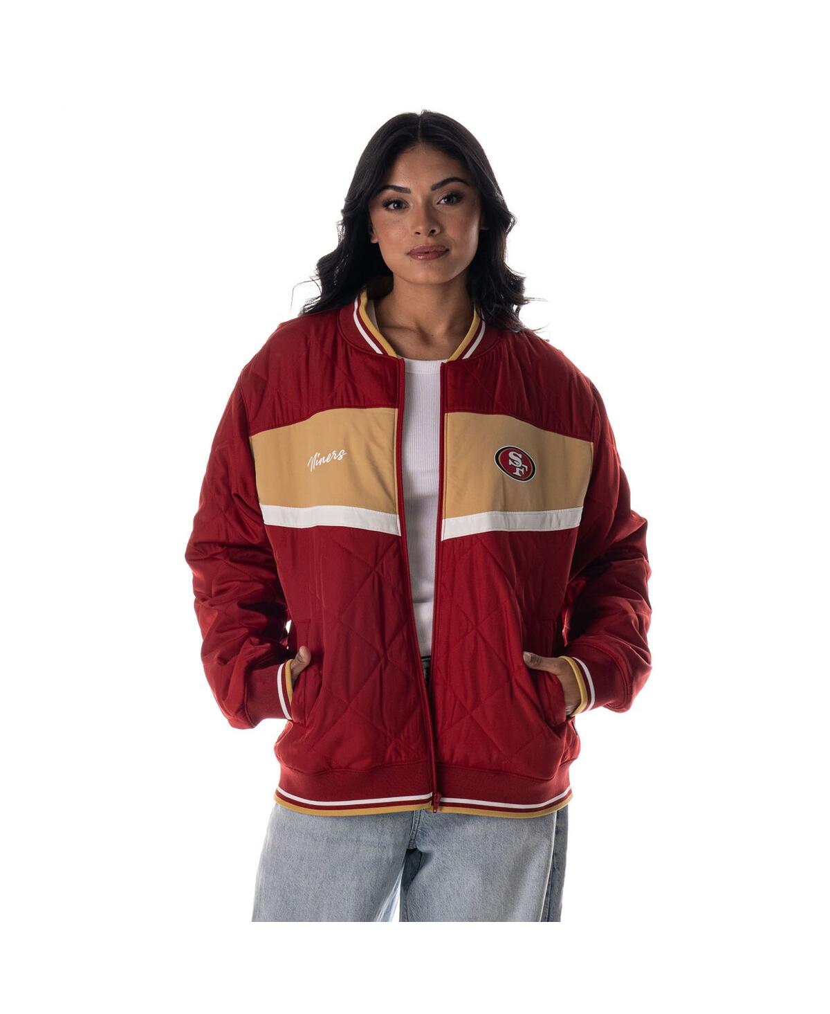 The Wild Collective Men's And Women's Scarlet San Francisco 49ers Quilted Nylon Puffer Jacket In Multi