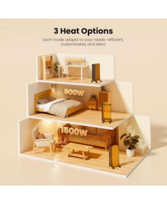 Portable Electric Radiato Portable Electric Radiator Heater,Space Oil Filled Heaters with 3 Heat Settings, Overheat & Tip-Over Protection,1500W
