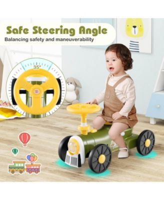 Ride on Push Car with Storage Compartment & Train Whistle Sound Button
