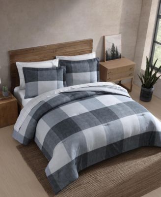 Oversized Plaid Reversible 7-Pc. Comforter Set, King