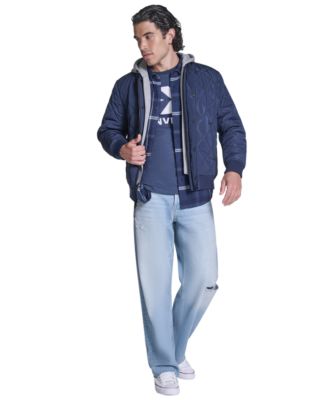 Men's Diamond Quilted Baseball Bomber Jacket