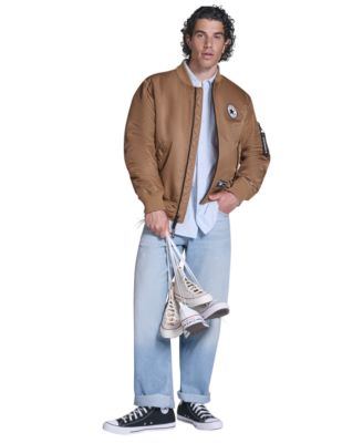 Men's Hooded Bib Varsity Bomber Jacket