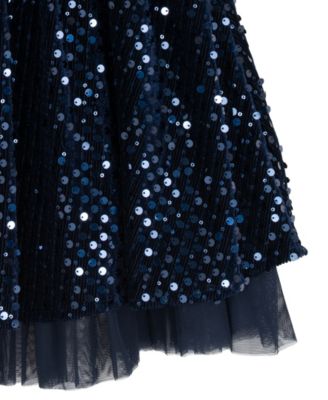 Girls' 7-16 Sequin Velvet Sleeveless Dress