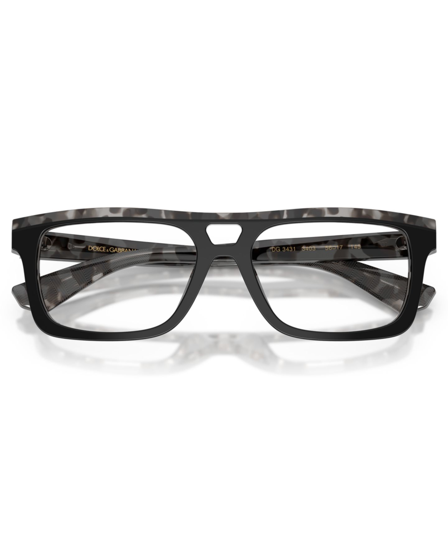 Мужские очки Dolce&Gabbana Man Rectangle Plastic DG3431 Eyeglasses, цвет: Чёрный серый гавана — фото 5