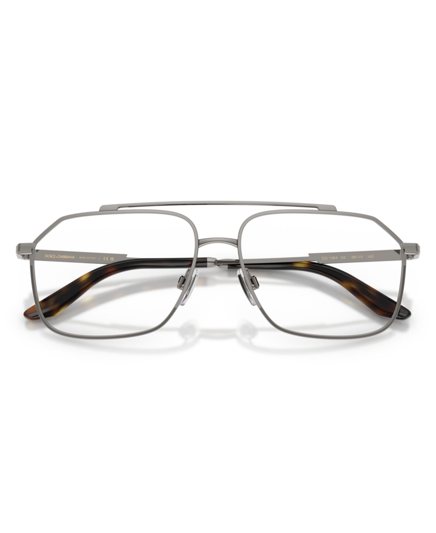 Мужские очки Dolce&Gabbana Man Pilot/Aviator Metal DG1364 Eyeglasses, цвет: Графитовый металлик — фото 5