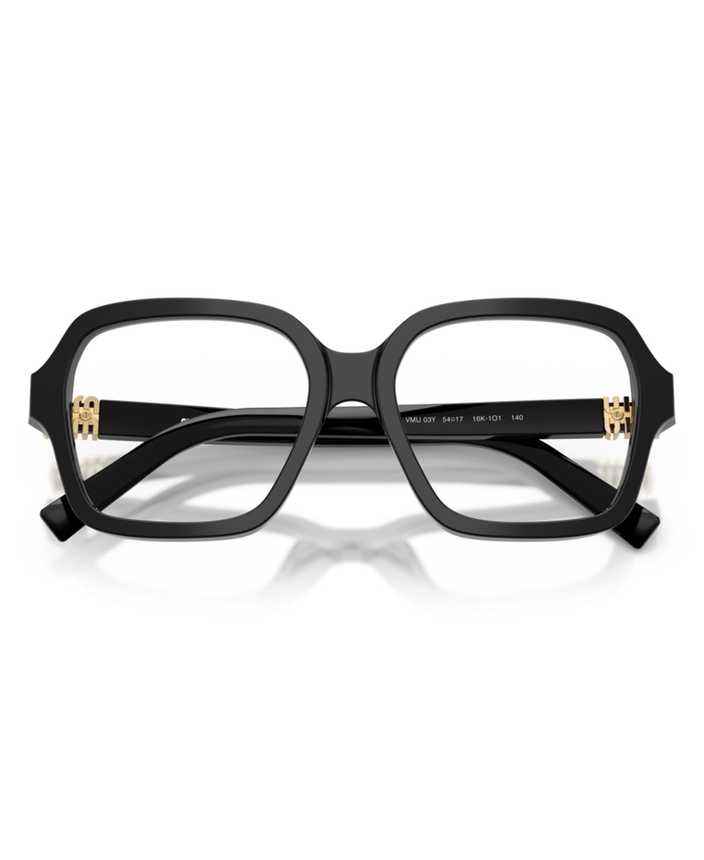 Женские очки MIU MIU Woman Square Plastic MU 03YV Eyeglasses, цвет: Чёрный — фото 5