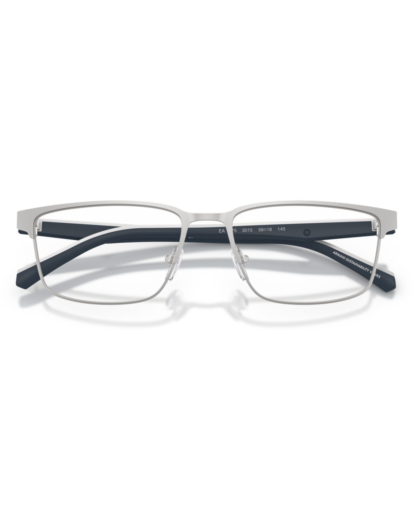 Мужские очки Emporio Armani Man Rectangle Metal EA1175 Eyeglasses, цвет: Матовый серебряный — фото 3