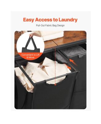 Laundry Hamper with 3 Tiers, 2 Bags, and Storage Rack