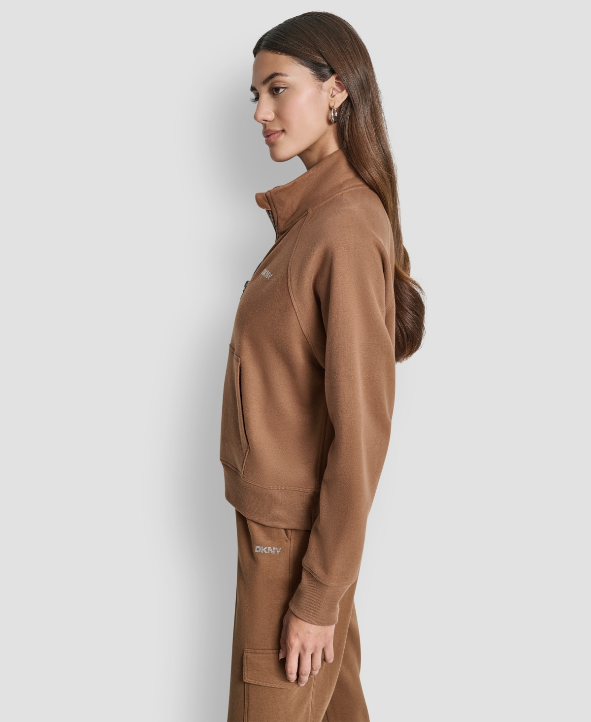 Dkny Sport Women's Studded-logo Half-zip Sweatshirt