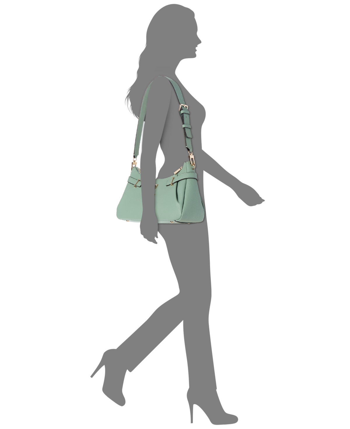 Guess Yesba Adjustable Large Shoulder Bag In Green