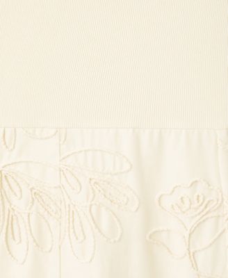 Women's Floral-Embroidered Combined Dress