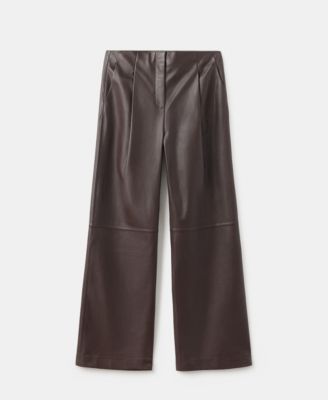Women's Leather Straight-Leg Pants