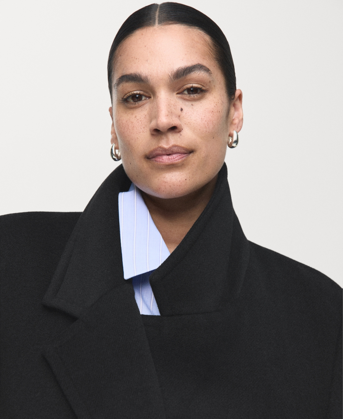 Mango Women's Double-breasted Wool Coat In Black