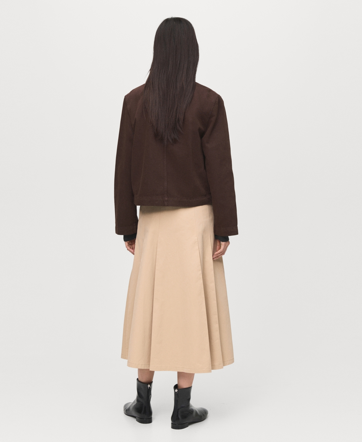 Mango Women's Leather-Effect Collar Denim Parka