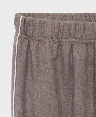 Women's Contrast Piping Cotton Flannel Pants