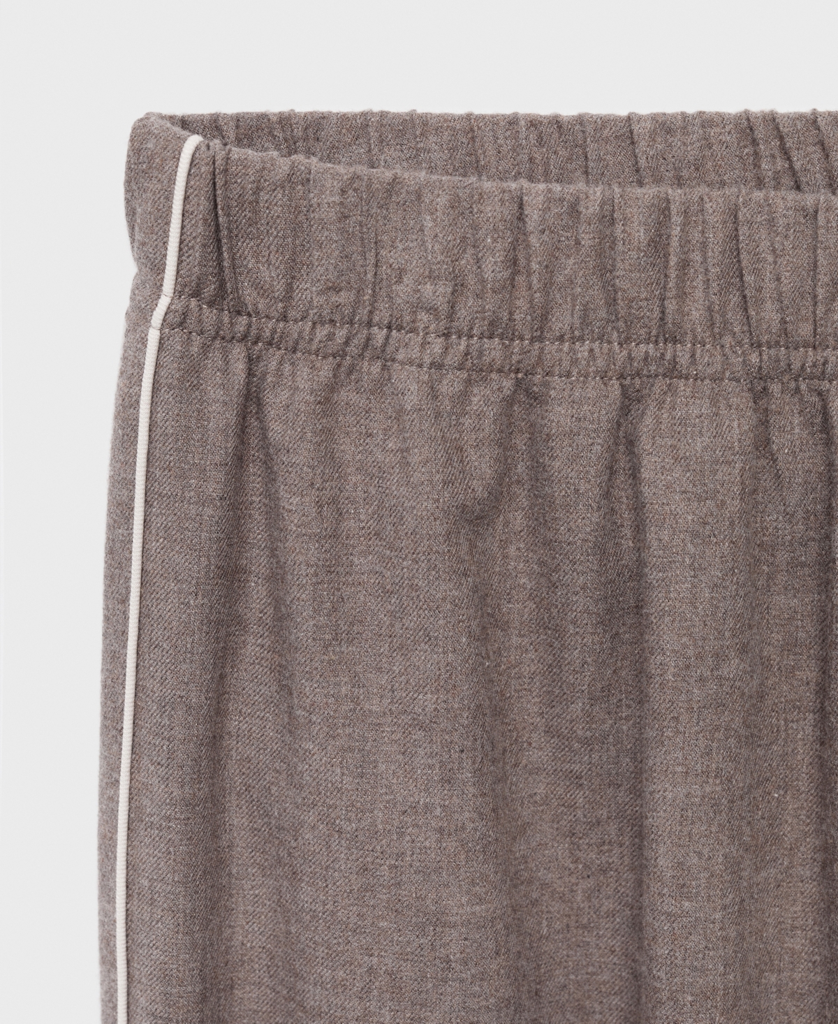 Mango Women's Contrast Piping Cotton Flannel Pants