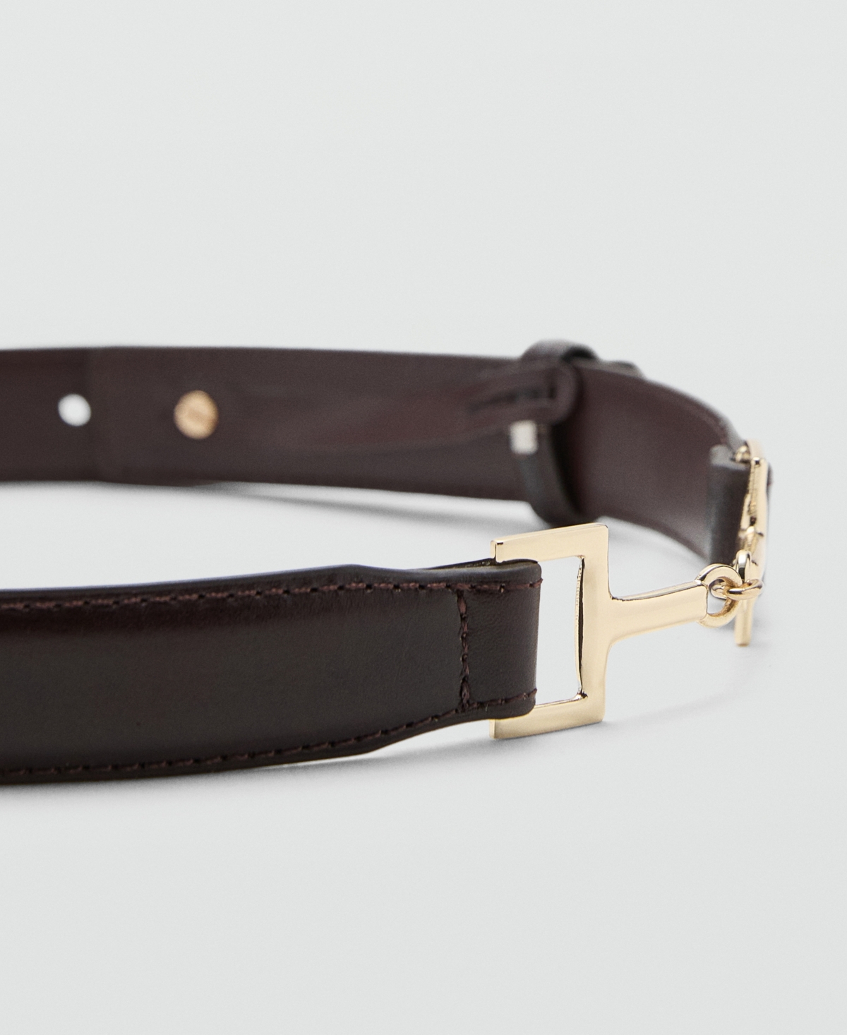 Mango Hardware Leather Belt In Brown