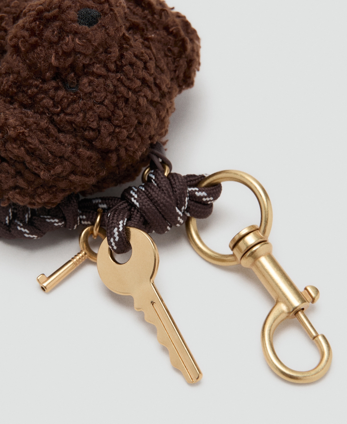 Mango Multi-charm Bear Handbag Keyring Chocolate In Brown