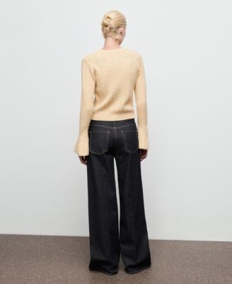 Women's Flared Sleeves Cable-Knit Sweater