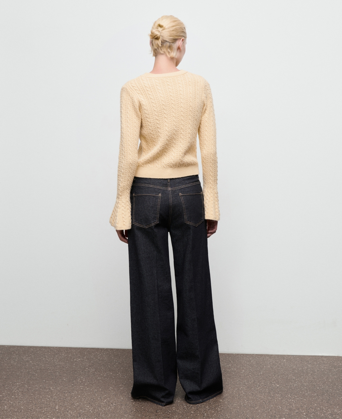 Mango Cable Stitch Sweater In Gold
