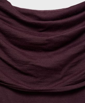 Women's Draped Neckline Fitted Sweater