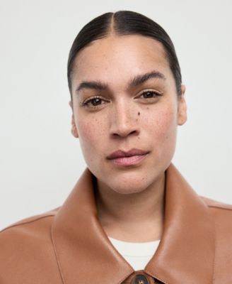 Women's Pockets Leather-Effect Jacket