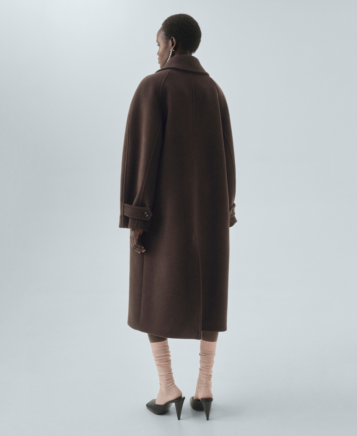 Mango Women's Buttoned Wool Coat In Brown