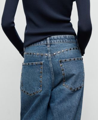 Women's Wide Leg Studded Jeans