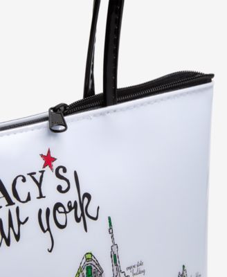 New York Skyline Graphic Zip Shoulder Bag, Macy's Exclusive