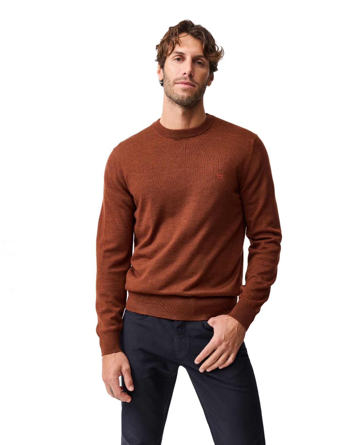 Мужской свитер Rodd & Gunn York Bay Merino Wool, цвет: Оранжевый — фото 1