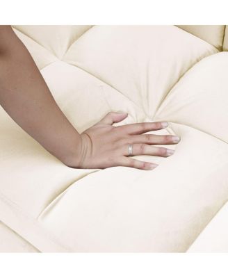 65" Velvet Pull Out Loveseat Sleeper, 3-in-1 Sofa Bed with Adjustable Backrest Storage Pocket & Pillows for Small Spaces