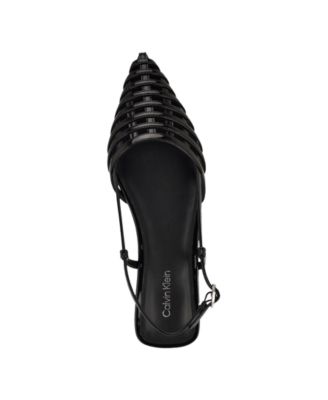 Women's Glessia Woven Pointed Toe Slingback Flats