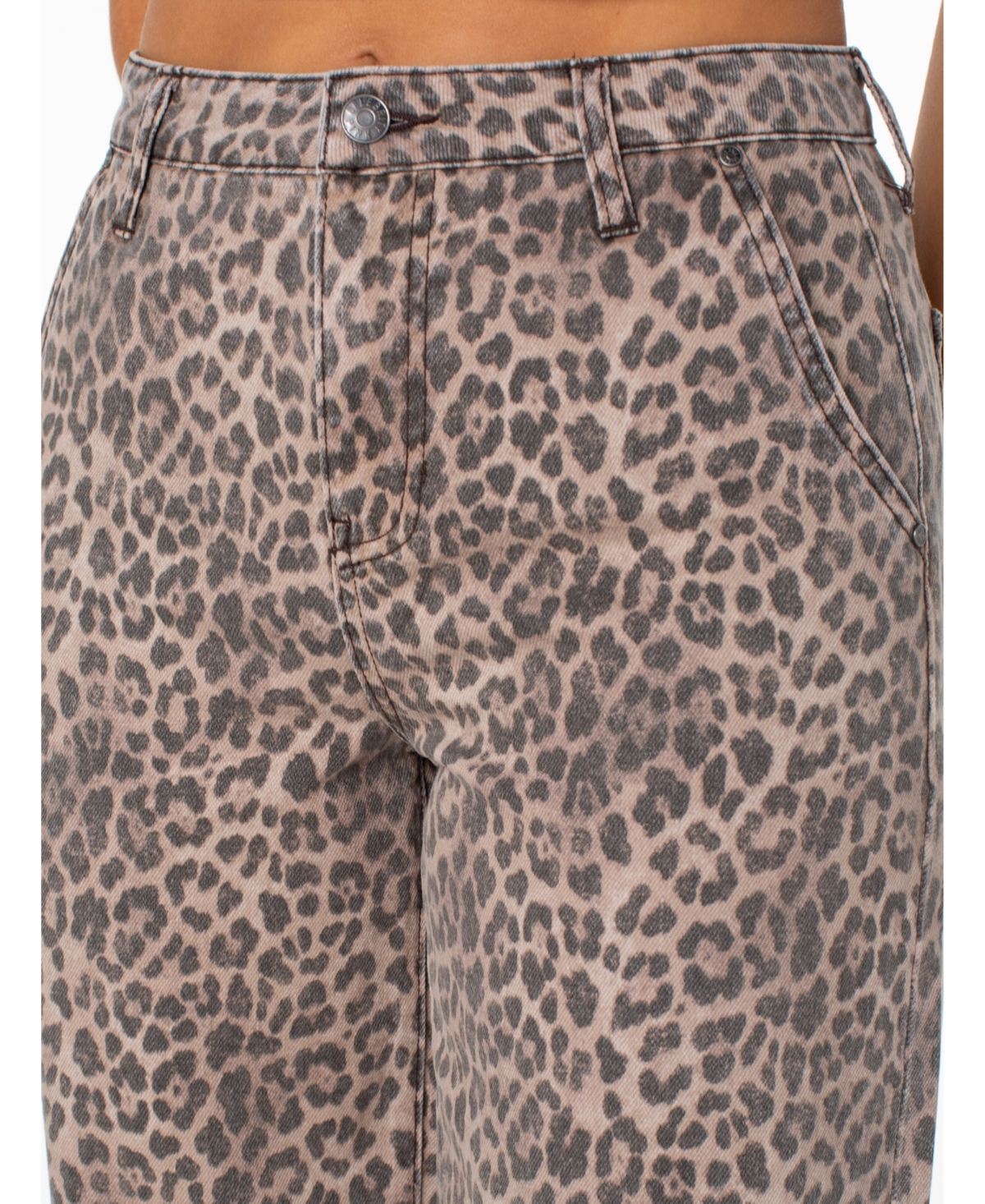 Celebrity Pink Juniors' Leopard-Print Wide-Leg Jeans