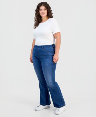 Plus Size Pull-On Shaping High-Rise Bootcut Jeans, Macy's Exclusive