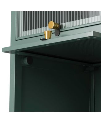 Modern Four-Tier Glass Door Cabinet with Five-Tier Storage for Living Room, Dining, Entryway, or Bathroom