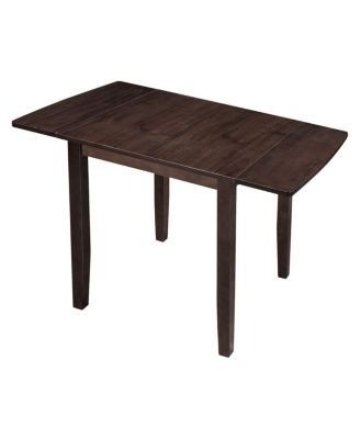 3-Piece Folding Dining Set with Drop Leaf Table and 2 Chairs, Space-Saving Kitchen Table Set for Apartment or Breakfast Nook